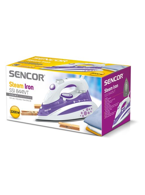 Ютия Sencor SSI 8441VT, 2200 W, вертикална пара, Лилав/Бял - Код G5216