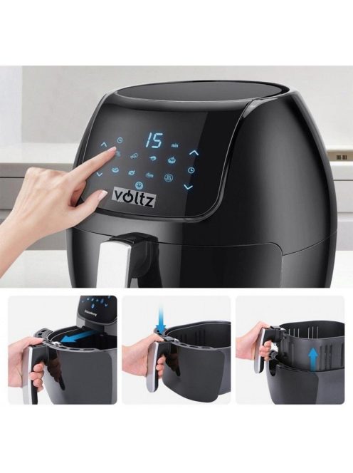 Фритюрник с горещ въздух Air Fryer Voltz/Rosberg V51980F, 1800W, 6.0 литра, Черен - Код G8366