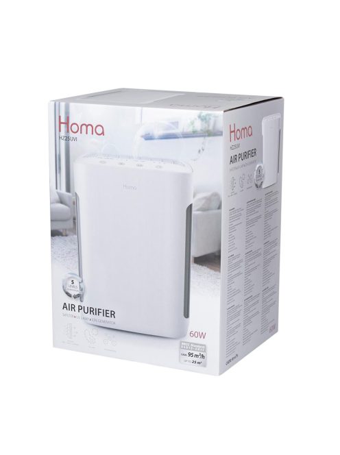 Въздухопречиствател HOMA HZ25UVI, 60W, Помещението с размер до 25 m², Бял - Код G8877